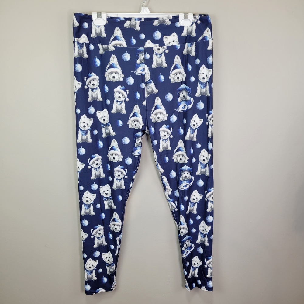 Winter Westies‎ Santa Pups Leggings Tall And Curvy Size